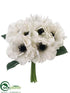 Silk Plants Direct Anemone Bouquet - White - Pack of 6
