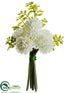 Silk Plants Direct Mum Bouquet - Cream - Pack of 12