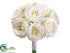 Silk Plants Direct Rose Bouquet - Cream - Pack of 6