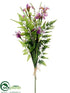 Silk Plants Direct Iris, Leather Fern, Grass Bouquet - Violet - Pack of 6
