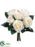 Silk Plants Direct Rose Bouquet - Cream White - Pack of 12