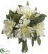 Silk Plants Direct Dahlia, Sedum Bouquet - White - Pack of 4