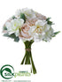 Silk Plants Direct Rose, Dusty Miller - Cream Blush - Pack of 4