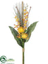 Silk Plants Direct Dendrobium Orchid, Protea Bundle - Orange Flame - Pack of 6