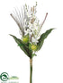 Silk Plants Direct Dendrobium Orchid, Protea Bundle - White Green - Pack of 6