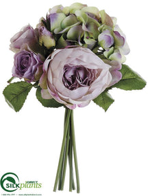 Hydrangea, Rose, Peony Bouquet - Lavender Green - Pack of 6