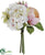 Hydrangea, Rose, Peony Bouquet - Pink Green - Pack of 6
