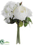 Silk Plants Direct Hydrangea, Rose, Peony Bouquet - White - Pack of 6