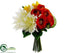 Silk Plants Direct Dahlia, Ranunculus Bouquet - Orange Cream - Pack of 6