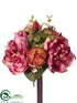 Silk Plants Direct Dahlia, Rose Bouquet - Rust Mauve - Pack of 12