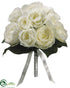 Silk Plants Direct Ranunculus Wedding Nosegay Bouquet - Cream - Pack of 12