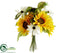 Silk Plants Direct Sunflower, Rudbeckia, Artichoke Bouquet - Yellow - Pack of 6