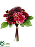 Silk Plants Direct Dahlia Bouquet - Wine Mauve - Pack of 6