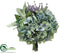 Silk Plants Direct Hydrangea, Lavender, Lamb's Ear Bouquet - Blue Lavender - Pack of 6