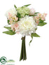 Silk Plants Direct Dahlia, Queen Anne's Lace Bouquet - White Pink - Pack of 6
