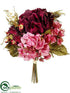 Silk Plants Direct Hydrangea Bouquet - Burgundy Mauve - Pack of 12