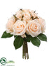 Silk Plants Direct Rose Bouquet - Peach Cream - Pack of 6