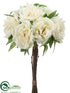 Silk Plants Direct Rose Bouquet - White - Pack of 4