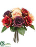 Silk Plants Direct Rose Bouquet - Wine Plum - Pack of 4