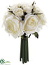 Silk Plants Direct Confetti Rose Bouquet - Cream White - Pack of 6
