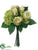 Rose, Snowball Bouquet - Green - Pack of 6