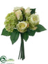 Silk Plants Direct Rose, Snowball Bouquet - Green - Pack of 6