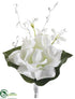 Silk Plants Direct Camellia Corsage - White - Pack of 12