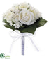 Silk Plants Direct Rose Bouquet - White - Pack of 6