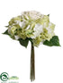 Silk Plants Direct Hydrangea, Rose Bouquet - Green Cream - Pack of 6