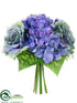 Silk Plants Direct Rose, Hydrangea Bouquet - Gray Blue - Pack of 12