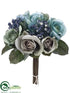 Silk Plants Direct Rose, Berry Bouquet - Aqua Blue - Pack of 12