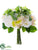 Silk Plants Direct Rose, Hydrangea Bouquet - White Peach - Pack of 6