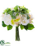 Silk Plants Direct Rose, Hydrangea Bouquet - White Peach - Pack of 6