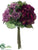 Hydrangea, Rose, Cabbage Bouquet - Boysenberry Lavender - Pack of 6