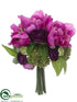 Silk Plants Direct Peony Bouquet - Fuchsia Purple - Pack of 6