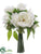 Peony, Sedum Bouquet - White - Pack of 6