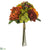 Rose, Hydrangea, Sedum Bouquet - Rust Green - Pack of 6