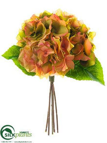 Silk Plants Direct Hydrangea Bouquet - Green Mauve - Pack of 6