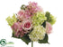 Silk Plants Direct Hydrangea, Rose Bouquet - Rose Green - Pack of 12