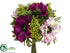 Silk Plants Direct Anemone, Berry Bouquet - Orchid Lavender - Pack of 6