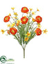 Silk Plants Direct Ranunculus Bush - Orange - Pack of 12