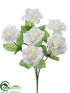 Silk Plants Direct Rose Bush - White - Pack of 24