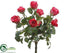 Silk Plants Direct Rose Bush - Cerise - Pack of 6