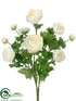 Silk Plants Direct Ranunculus Bush - Cream - Pack of 6