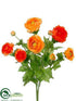 Silk Plants Direct Ranunculus Bush - Flame Orange - Pack of 6