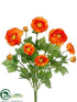 Silk Plants Direct Ranunculus Bush - Orange Two Tone - Pack of 6