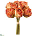 Silk Plants Direct Rose Bundle - Orange Green - Pack of 12