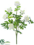 Silk Plants Direct Ranunculus Bush - White - Pack of 12