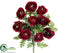 Silk Plants Direct Ranunculus Bush - Burgundy Green - Pack of 12