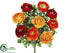 Silk Plants Direct Ranunculus Bush - Orange Two Tone - Pack of 12